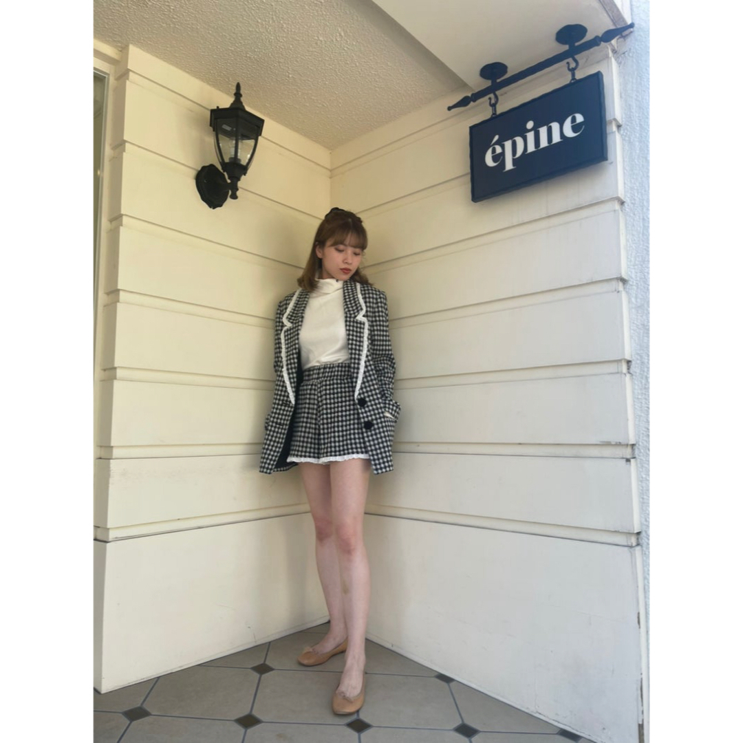 épine(エピヌ)のepine check knit jacket レディースのジャケット/アウター(テーラードジャケット)の商品写真