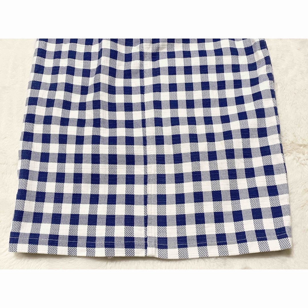 SNIDEL(スナイデル)のsnidel チェック タイト スカート ベルト付 ブルー ホワイト レディースのスカート(ひざ丈スカート)の商品写真