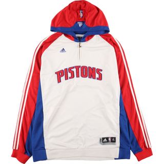 アディダス(adidas)の古着 アディダス adidas CLIMA365 NBA DETROIT PISTONS デトロイトピストンズ ハーフジップ ジャージプルオーバーパーカー メンズXL /eaa423476(その他)