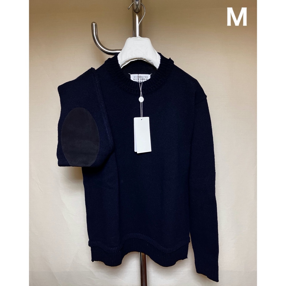 Maison Margiela（旧Maison Martin Margiela） - 新品 M マルジェラ 23aw エルボーパッチニット セーター 紺 5978
