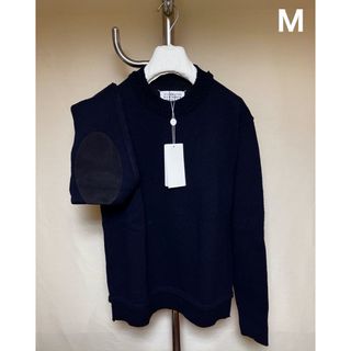 マルタンマルジェラ(Maison Martin Margiela)の新品 M マルジェラ 23aw エルボーパッチニット セーター 紺 5978(ニット/セーター)