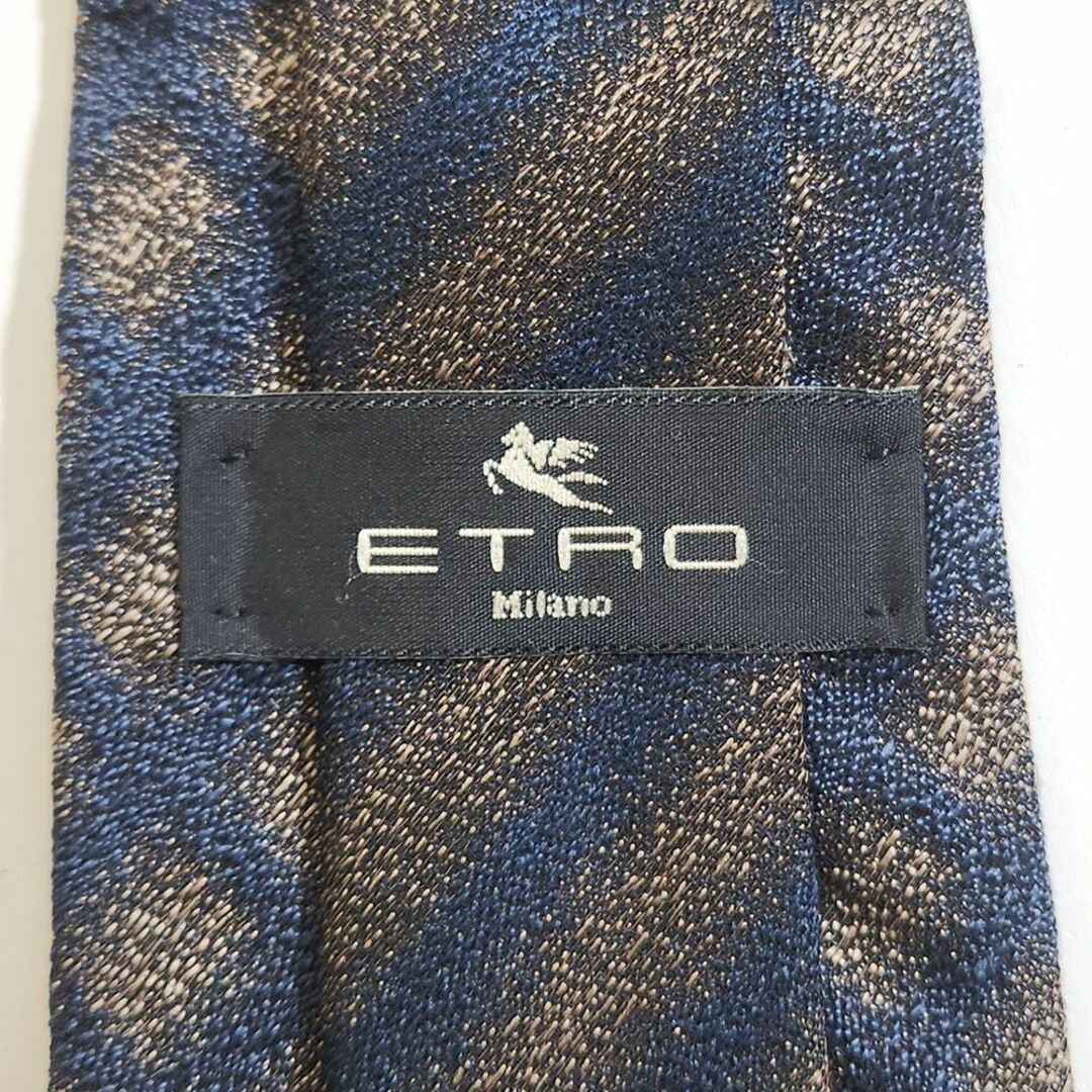 エトロ 　ネクタイ メンズ シルク ブルー チェック メンズのファッション小物(ネクタイ)の商品写真