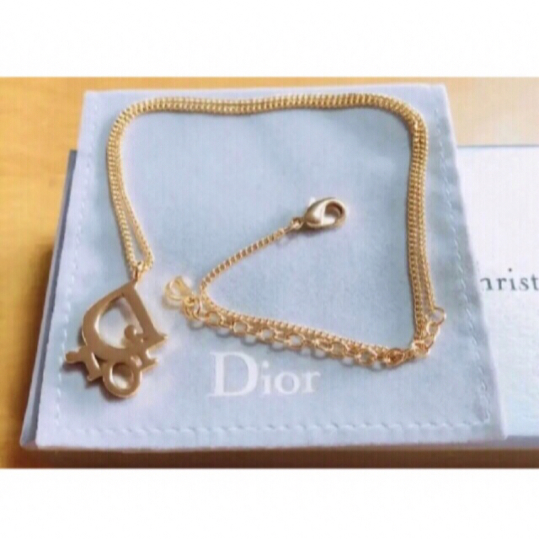 Christian Dior(クリスチャンディオール)のDior 人気ネックレス ゴールド Diorロゴ 希少 可愛い シンプル  レディースのアクセサリー(ネックレス)の商品写真