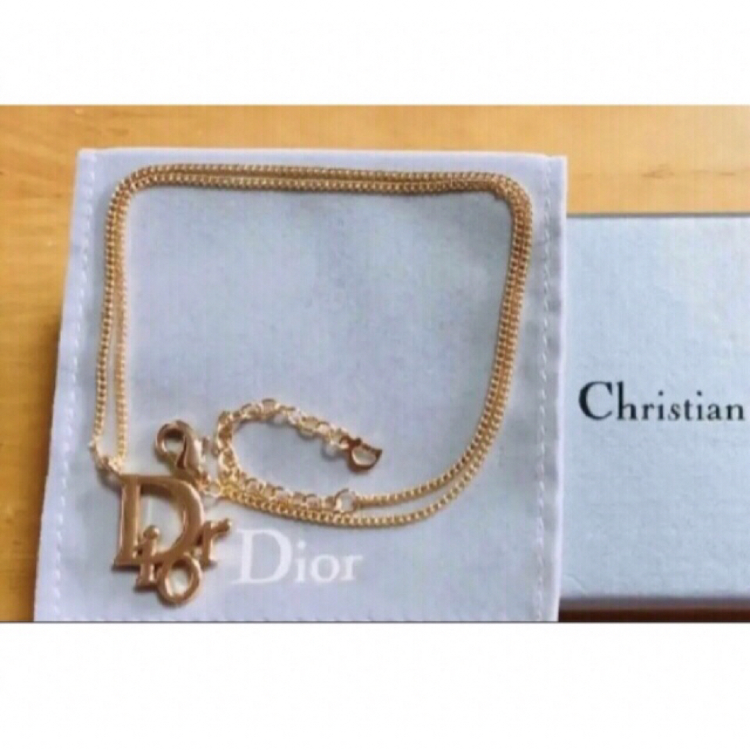 Christian Dior(クリスチャンディオール)のDior 人気ネックレス ゴールド Diorロゴ 希少 可愛い シンプル  レディースのアクセサリー(ネックレス)の商品写真