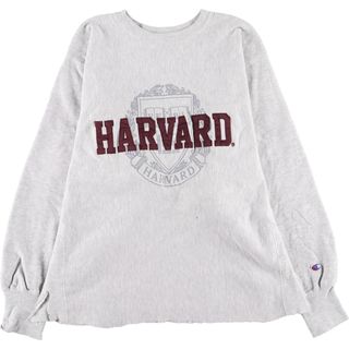 チャンピオン(Champion)の古着 90年代 チャンピオン Champion REVERSE WEAVE リバースウィーブ 刺繍タグ HARVARD ハーバード大学 カットオフ カレッジスウェットシャツ トレーナー レディースXXL ヴィンテージ /eaa423554(トレーナー/スウェット)