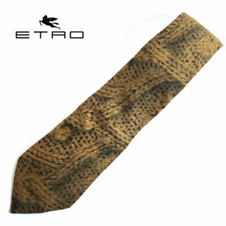 エトロ(ETRO)のエトロ ネクタイ　ウール　シルク　カーキ(ネクタイ)