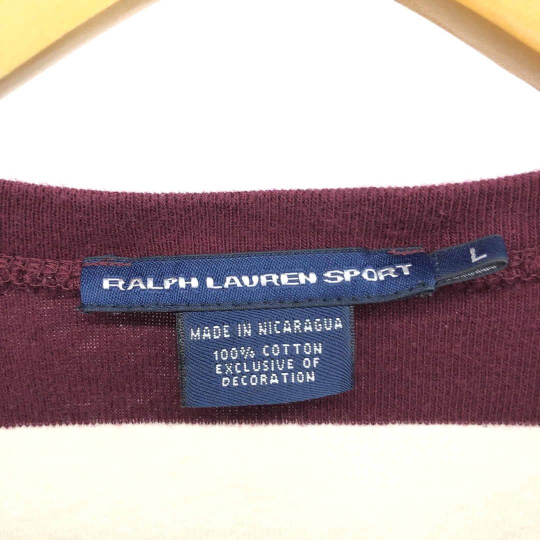 Ralph Lauren(ラルフローレン)の古着 90年代 ラルフローレン Ralph Lauren RALPH LAUREN SPORT ボーダー柄 スウェットシャツ トレーナー レディースL ヴィンテージ /eaa424410 レディースのトップス(トレーナー/スウェット)の商品写真