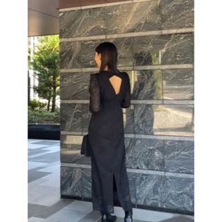 アメリヴィンテージ(Ameri VINTAGE)のKnuthMarf back open sheer dress S(ロングワンピース/マキシワンピース)