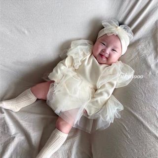 ベビードレス　80 相当　長袖　誕生日　1歳　衣装　結婚式　子供服　女の子　冬春(セレモニードレス/スーツ)