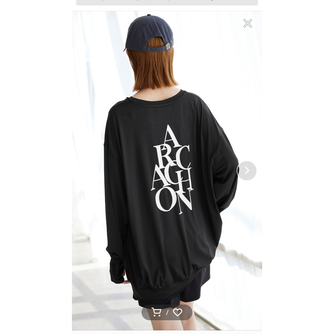 SLOBE IENA(スローブイエナ)のスローブイエナ  今期　長袖Tシャツ　ARCACHON ロゴラッシュガード　黒 レディースのトップス(Tシャツ(長袖/七分))の商品写真