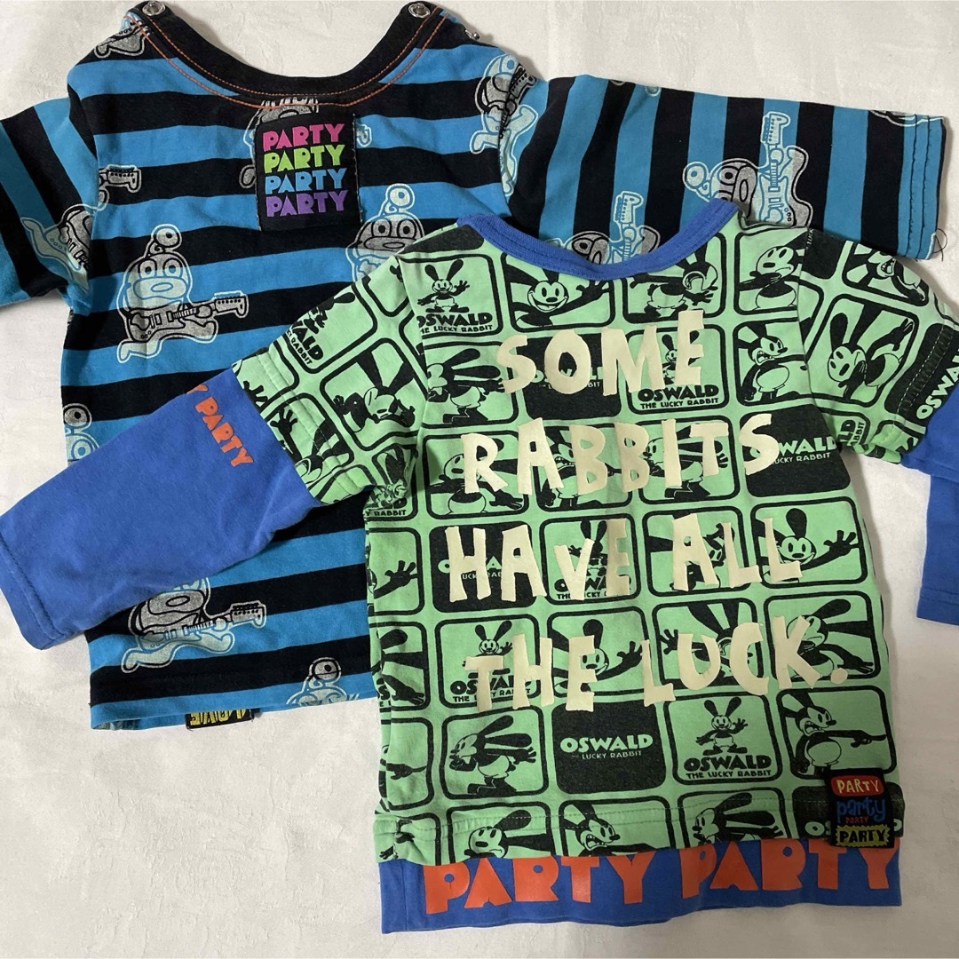 PARTYPARTY(パーティーパーティー)の長袖Tシャツ　PARTYPARTY 2枚セット　訳あり キッズ/ベビー/マタニティのベビー服(~85cm)(Ｔシャツ)の商品写真