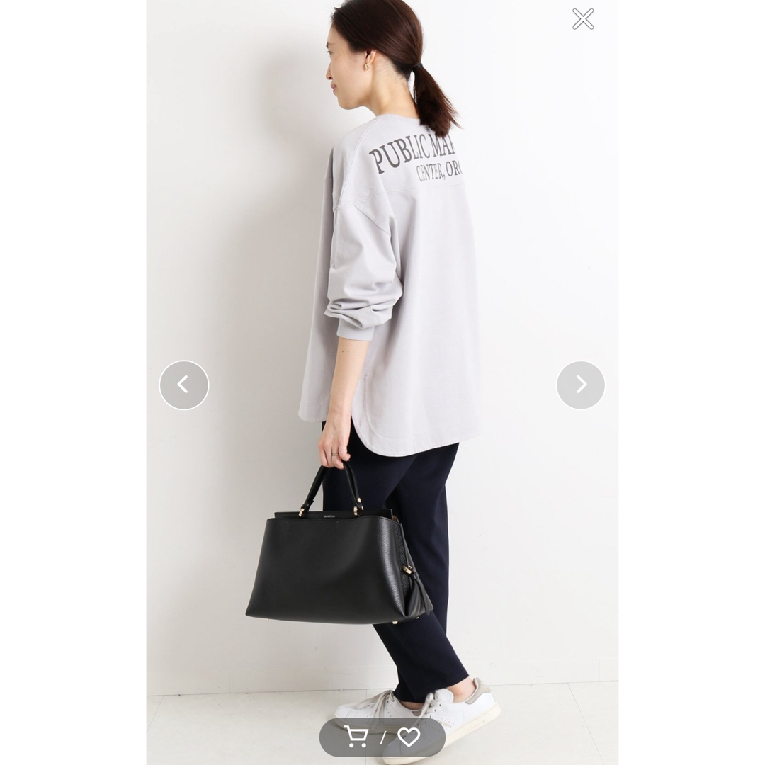 SLOBE IENA(スローブイエナ)のスローブイエナ  長袖Tシャツ　バックロゴTEE   ホワイト レディースのトップス(Tシャツ(長袖/七分))の商品写真