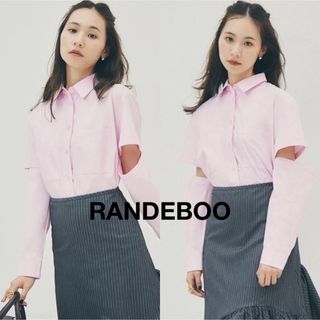 ランデブー(RANDEBOO)の美品 RANDEBOO チャームカットシャツ 2way 限定色 ピンク(シャツ/ブラウス(長袖/七分))