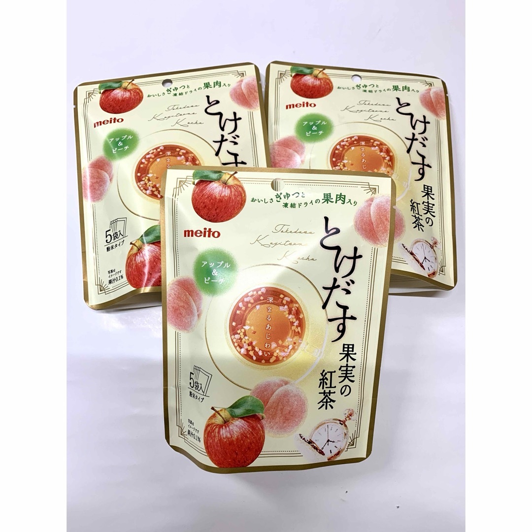 名糖産業(メイトウサンギョウ)のmeito とけだす 果実の紅茶　アップル＆ピーチ　3袋セット 食品/飲料/酒の飲料(茶)の商品写真