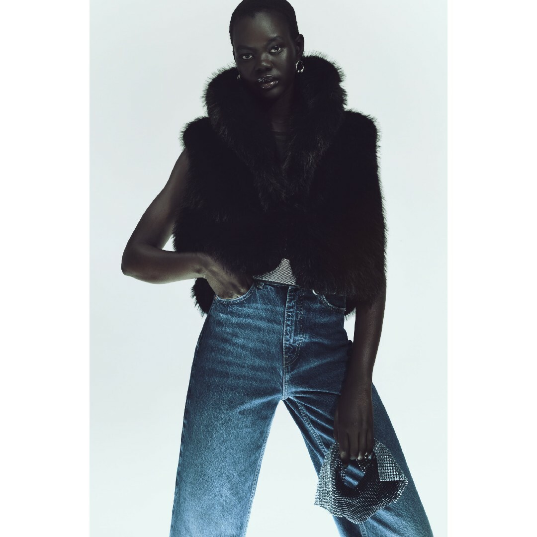ZARA - ZARA クロップド フェイクファー ベスト XSサイズ ZARA - ZARA クロップド フェイクファー ベスト XSサイズ
