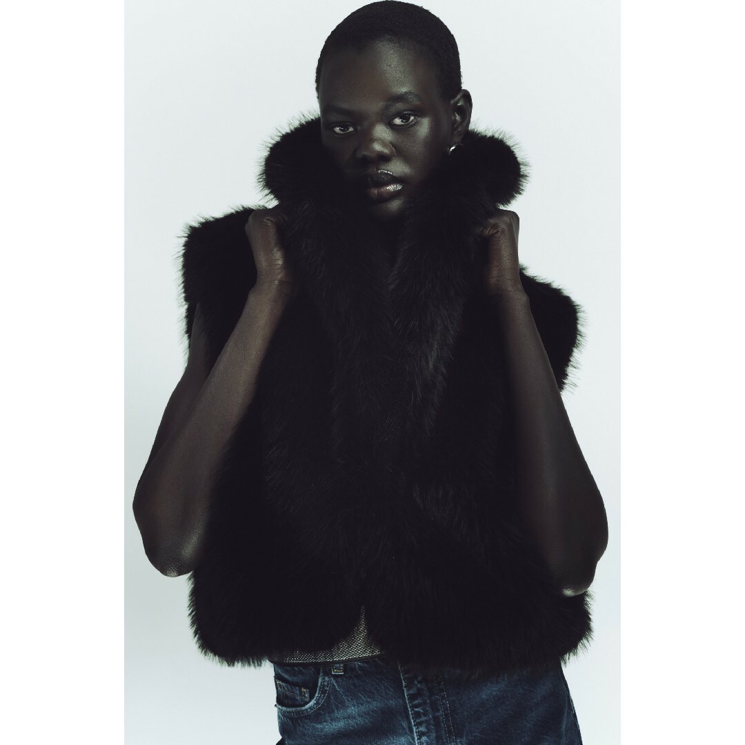 ZARA - ZARA クロップド フェイクファー ベスト XSサイズ ZARA - ZARA クロップド フェイクファー ベスト XSサイズ