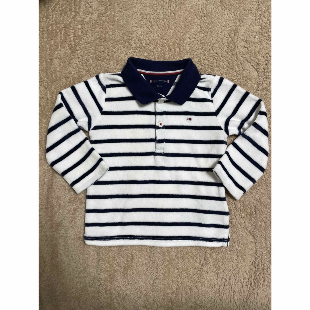 TOMMY HILFIGER(トミーヒルフィガー)の【美品】子ども服 トミーヒルフィガー ボーダートップス ベビー キッズ キッズ/ベビー/マタニティのベビー服(~85cm)(シャツ/カットソー)の商品写真