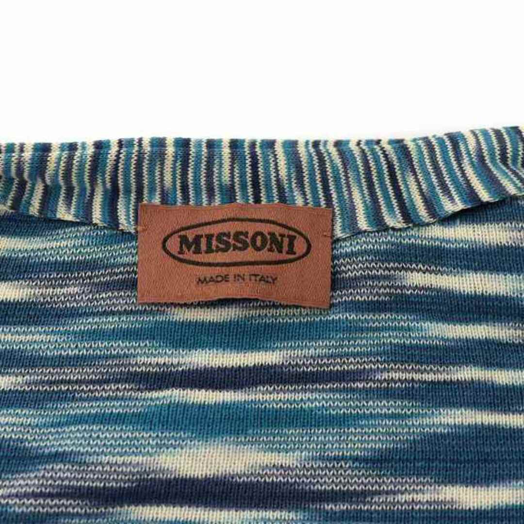 MISSONI(ミッソーニ)のミッソーニ MISSONI カーディガン 前開き 長袖 ボーダー柄 M 青 白 メンズのトップス(カーディガン)の商品写真