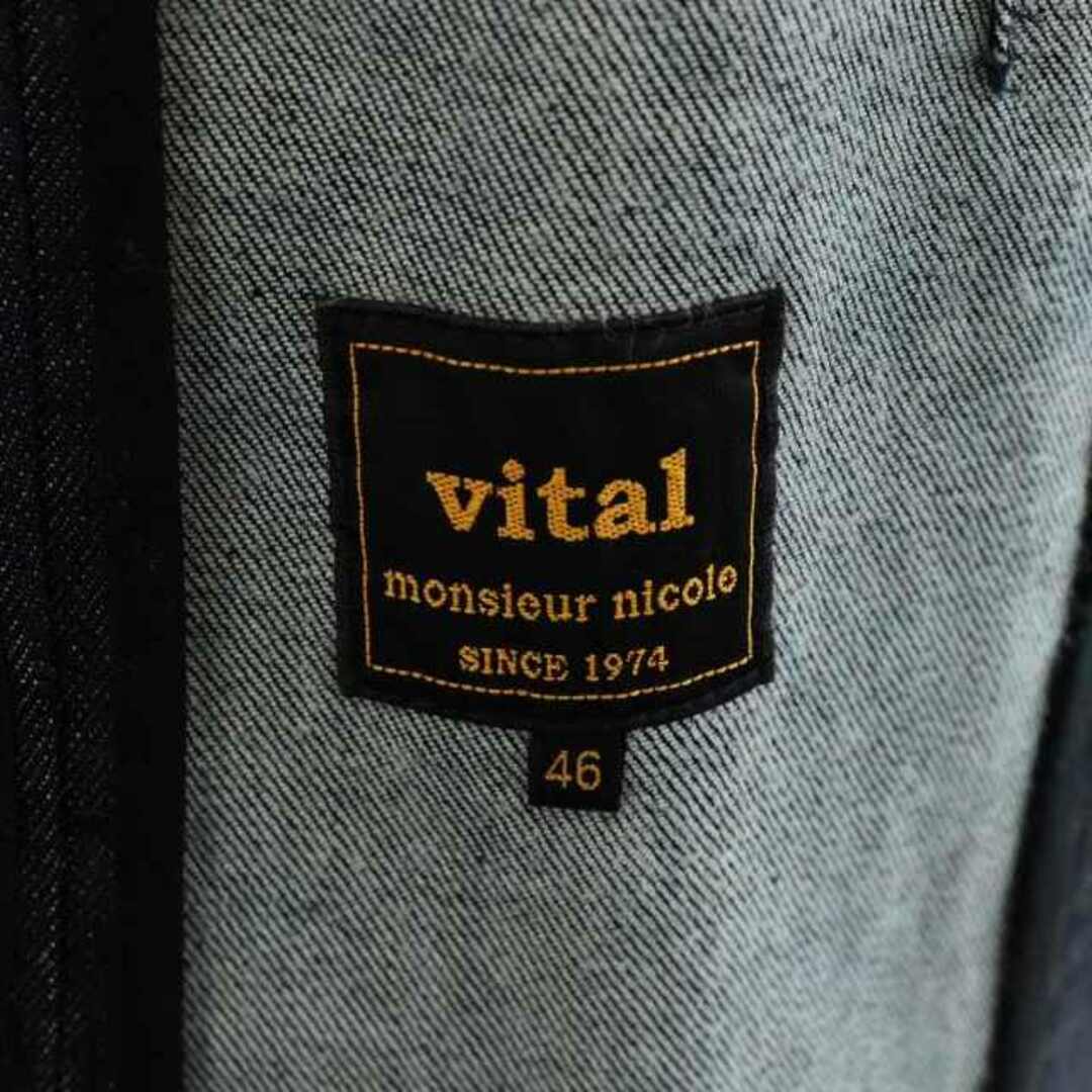 other(アザー)のVital デニムジャケット テーラード シングル 金ボタン 46 M 紺 メンズのジャケット/アウター(テーラードジャケット)の商品写真