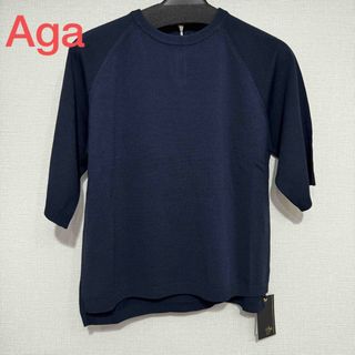 スコットクラブ(SCOT CLUB)のaga ヤマダヤ　福袋　バックハーフZIPニット　トップス　Tシャツ ネイビー(Tシャツ(半袖/袖なし))