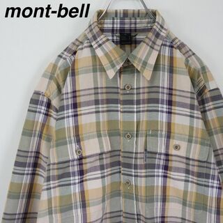 モンベル(mont bell)の【レトロデザイン】モンベル／チェックシャツ　wickron　マルチカラー　古着(シャツ)