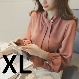 新品 XL サイズ 入学式 卒業式 ボウタイ ブラウス ピンク スーツ イベント(シャツ/ブラウス(長袖/七分))