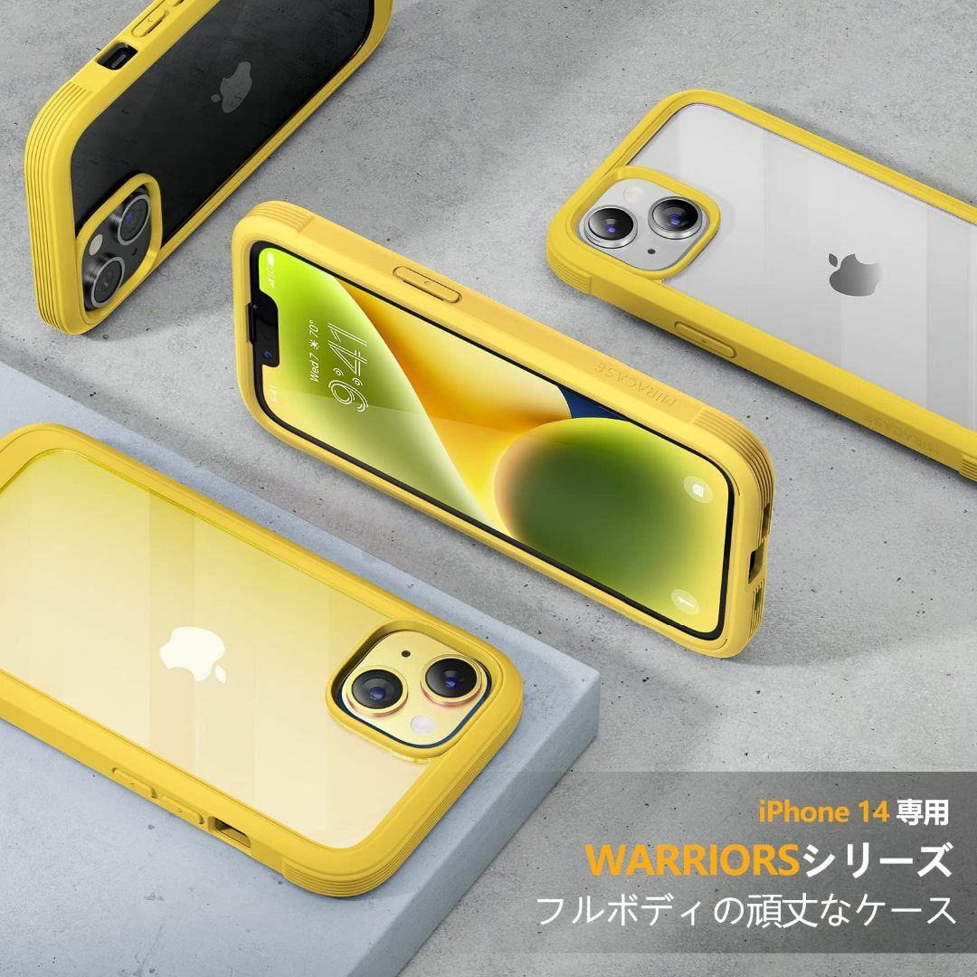 【色: イエロー】Miracase iPhone14ケース スマホケース iph スマホ/家電/カメラのスマホアクセサリー(その他)の商品写真