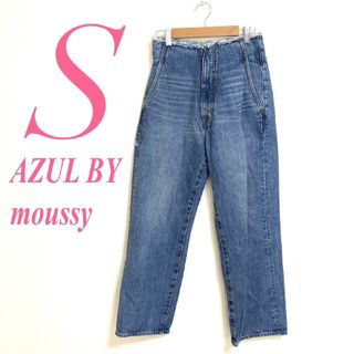 アズールバイマウジー(AZUL by moussy)のアズールバイマウジー S ワイドパンツ フリンジ デニムパンツ カジュアルコーデ(デニム/ジーンズ)