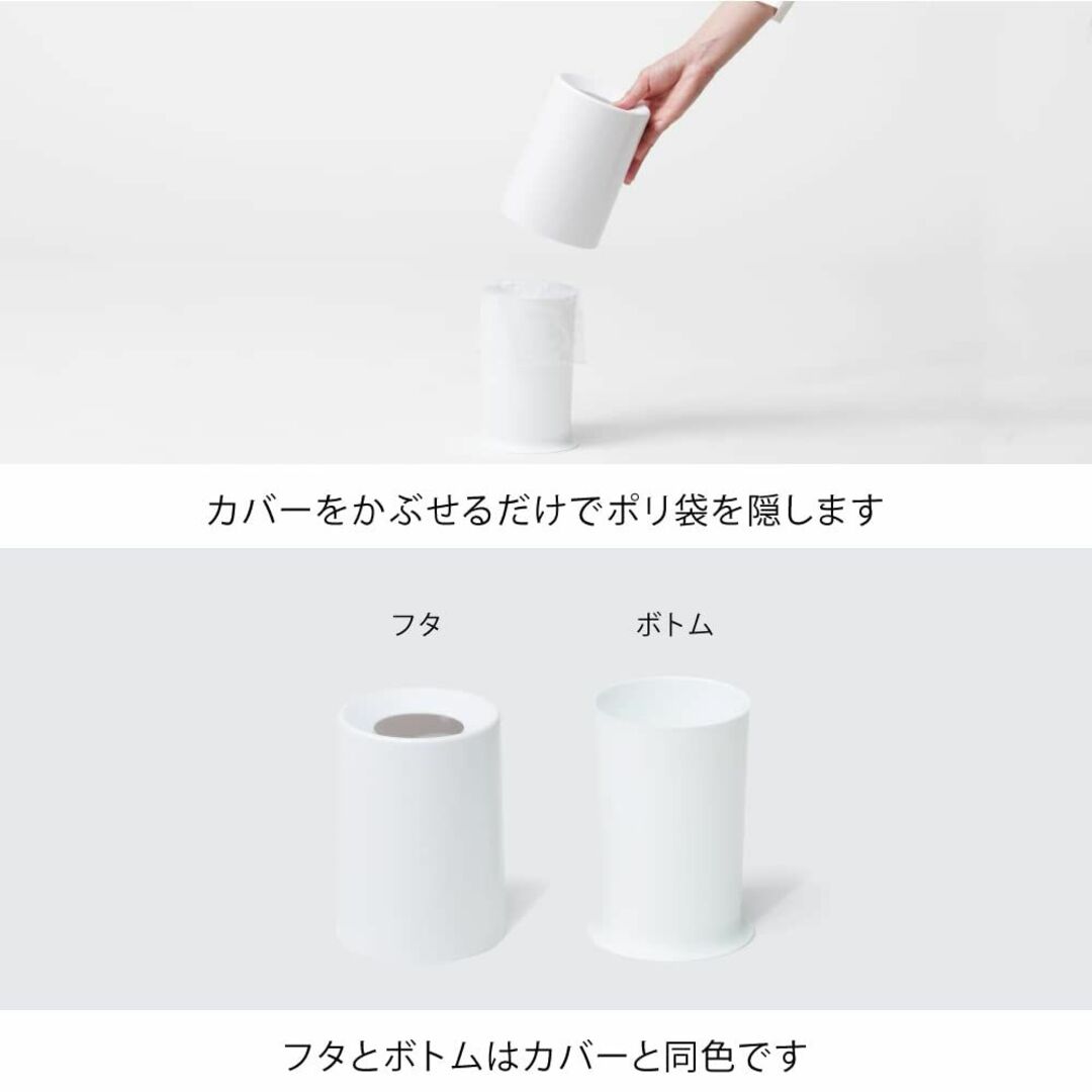 【色: 03)グレー】ideaco(イデアコ) ゴミ箱 丸形 1.2L 直径12 インテリア/住まい/日用品のインテリア小物(ごみ箱)の商品写真