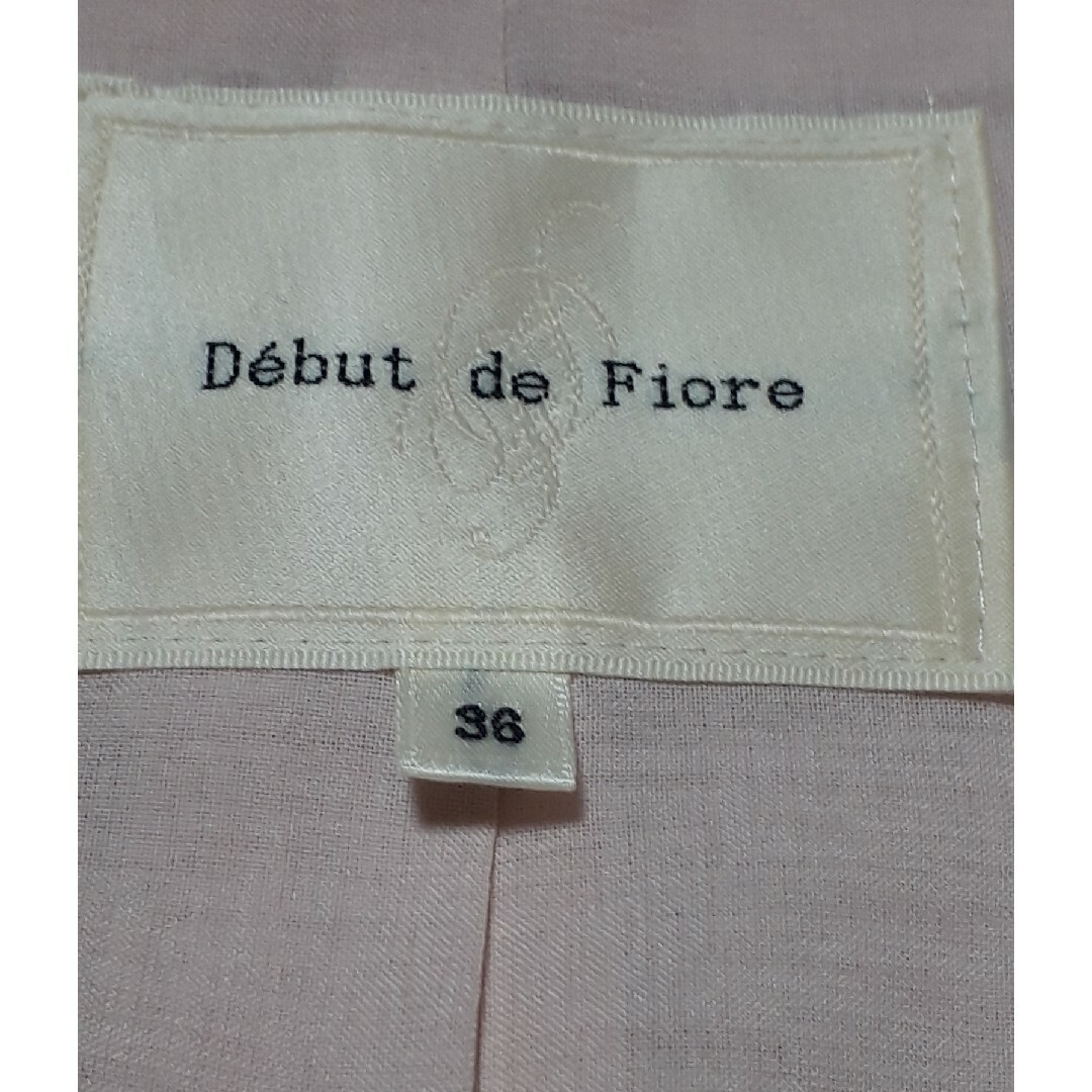 Debut de Fiore(デビュードフィオレ)のデビュードフィオレ　ジャケット　ノーカラージャケット　ピンク　36サイズ　S レディースのジャケット/アウター(ノーカラージャケット)の商品写真