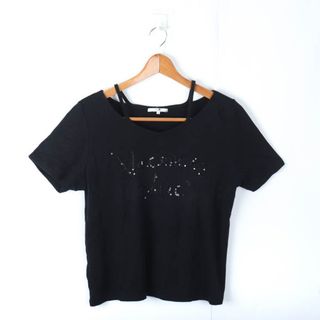 ニジュウサンク(23区)の23区 Tシャツ カットソー 半袖 大きいサイズ コットン100% トップス 黒 レディース 46サイズ ブラック 23ku(Tシャツ(半袖/袖なし))