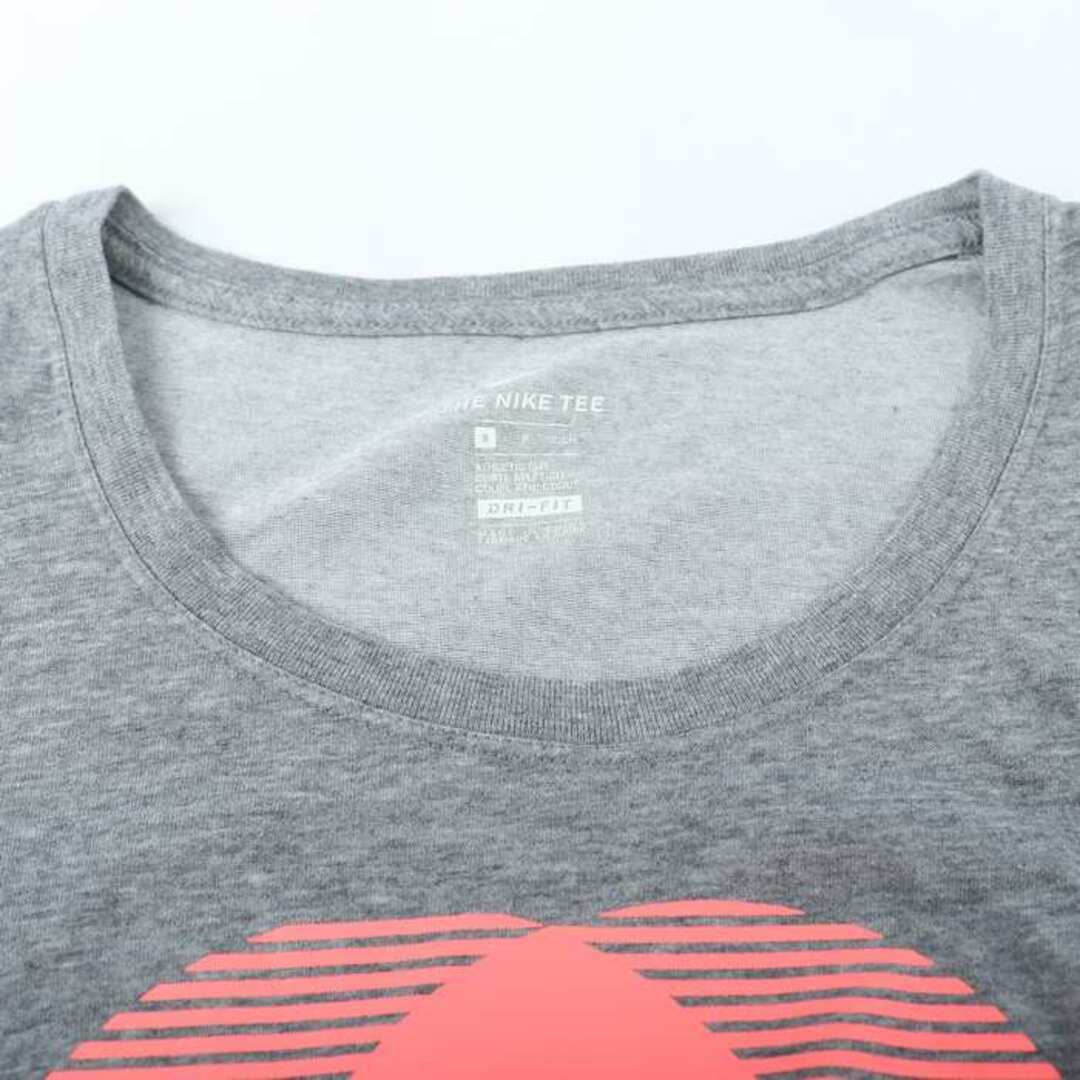 NIKE(ナイキ)のナイキ 半袖Tシャツ ロゴT ドライフィット スポーツウエア レディース Sサイズ グレー×オレンジ NIKE レディースのトップス(Tシャツ(半袖/袖なし))の商品写真