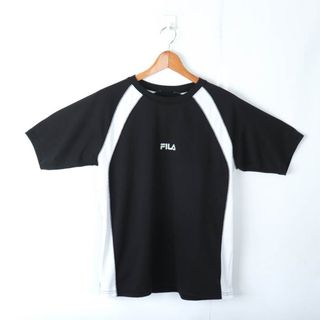 フィラ(FILA)のフィラ 半袖Tシャツ ロゴT スポーツウエア 大きいサイズ レディース LLサイズ ブラック×ホワイト FILA(Tシャツ(半袖/袖なし))