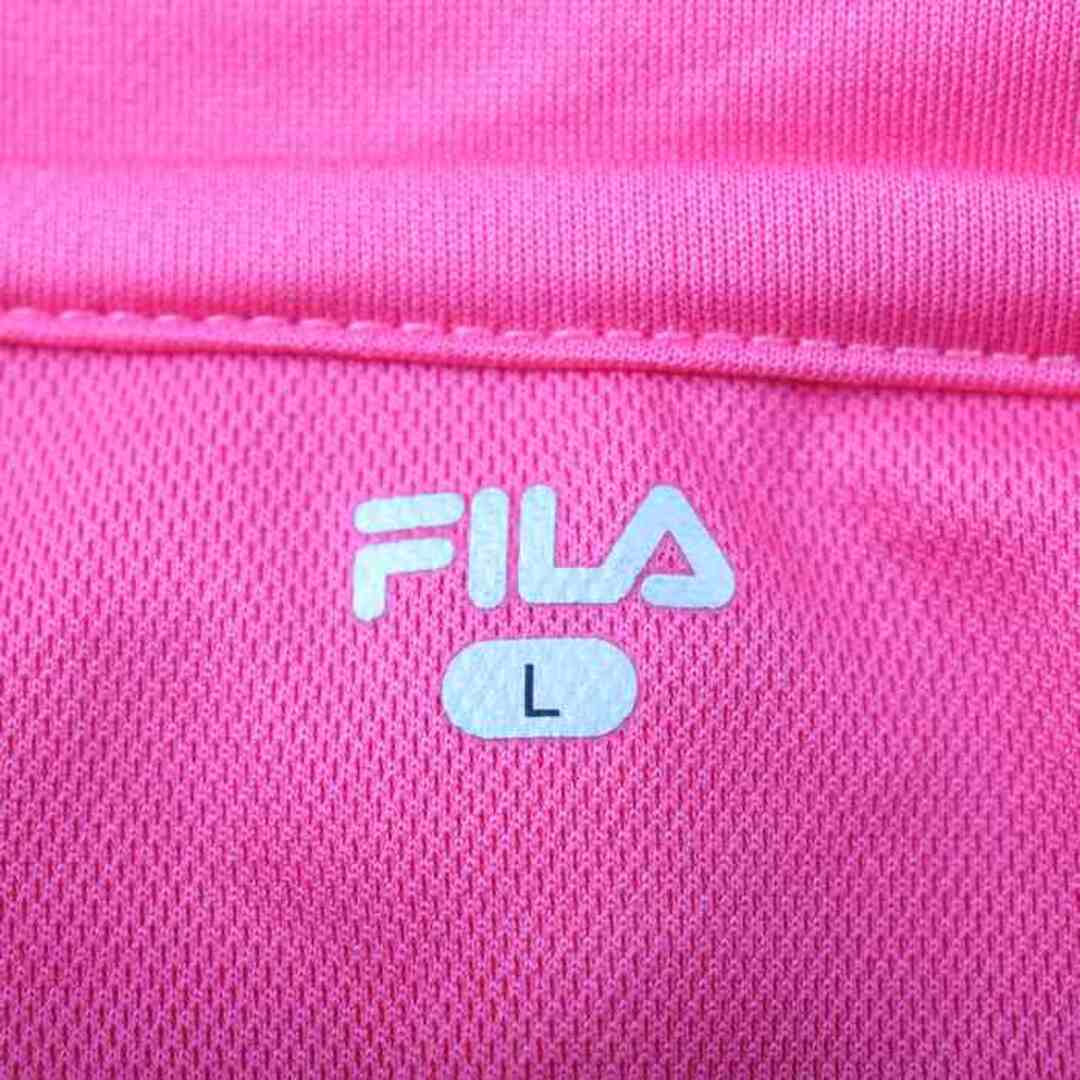 FILA(フィラ)のフィラ 長袖Tシャツ レイヤード風 スポーツウエア レディース Lサイズ ピンク FILA レディースのトップス(Tシャツ(長袖/七分))の商品写真