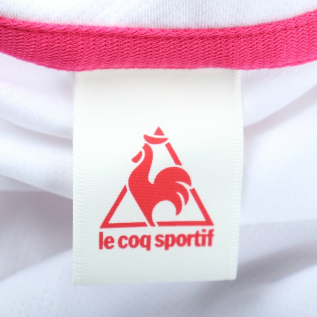 le coq sportif(ルコックスポルティフ)のルコックスポルティフ 半袖ポロシャツ ハーフジップ ハイネック ゴルフウエア レディース Mサイズ ホワイト le coq sportif レディースのトップス(ポロシャツ)の商品写真