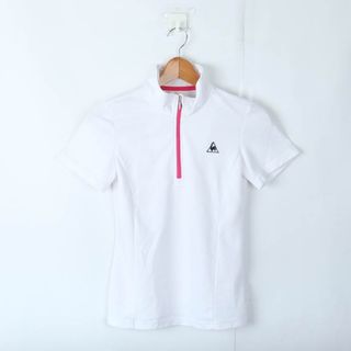 ルコックスポルティフ(le coq sportif)のルコックスポルティフ 半袖ポロシャツ ハーフジップ ハイネック ゴルフウエア レディース Mサイズ ホワイト le coq sportif(ポロシャツ)