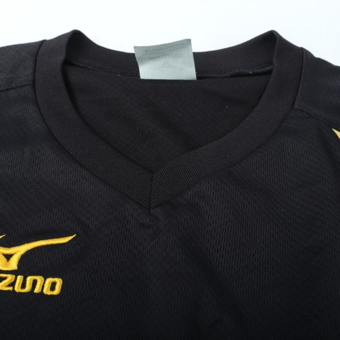 MIZUNO(ミズノ)のミズノ 半袖Tシャツ ワンポイントロゴ スポーツウエア レディース Lサイズ ブラック×イエロー Mizuno レディースのトップス(Tシャツ(半袖/袖なし))の商品写真