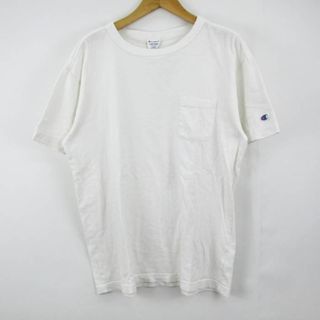 チャンピオン(Champion)のチャンピオン 半袖Tシャツ 胸ポケット ワンポイントロゴ スポーツウエア メンズ Lサイズ ホワイト Champion(Tシャツ/カットソー(半袖/袖なし))