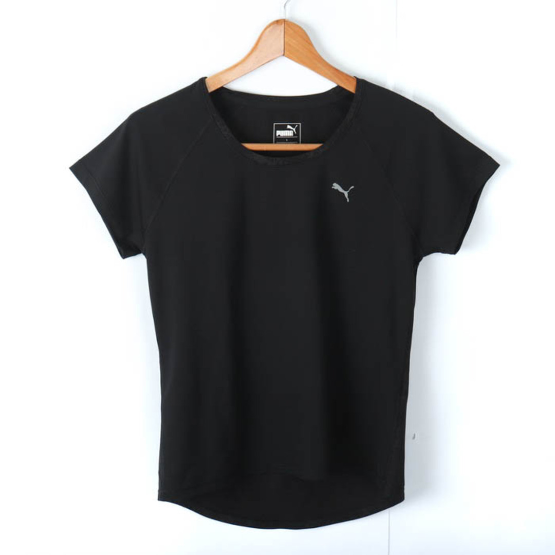 PUMA(プーマ)のプーマ 半袖Tシャツ ワンポイントロゴ スポーツウエア レディース Lサイズ ブラック PUMA レディースのトップス(Tシャツ(半袖/袖なし))の商品写真