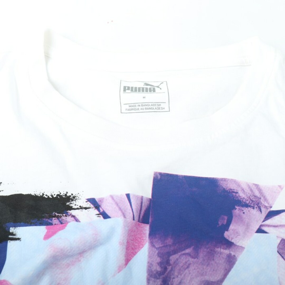 PUMA(プーマ)のプーマ 半袖Tシャツ グラフィックT スポーツウエア レディース Mサイズ ホワイト×ブラック PUMA レディースのトップス(Tシャツ(半袖/袖なし))の商品写真