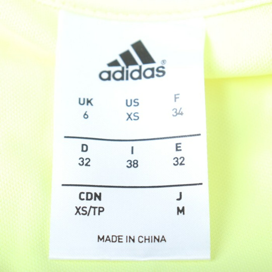 adidas(アディダス)のアディダス 半袖Tシャツ ワンポイントロゴ スポーツウエア レディース Mサイズ イエロー adidas レディースのトップス(Tシャツ(半袖/袖なし))の商品写真