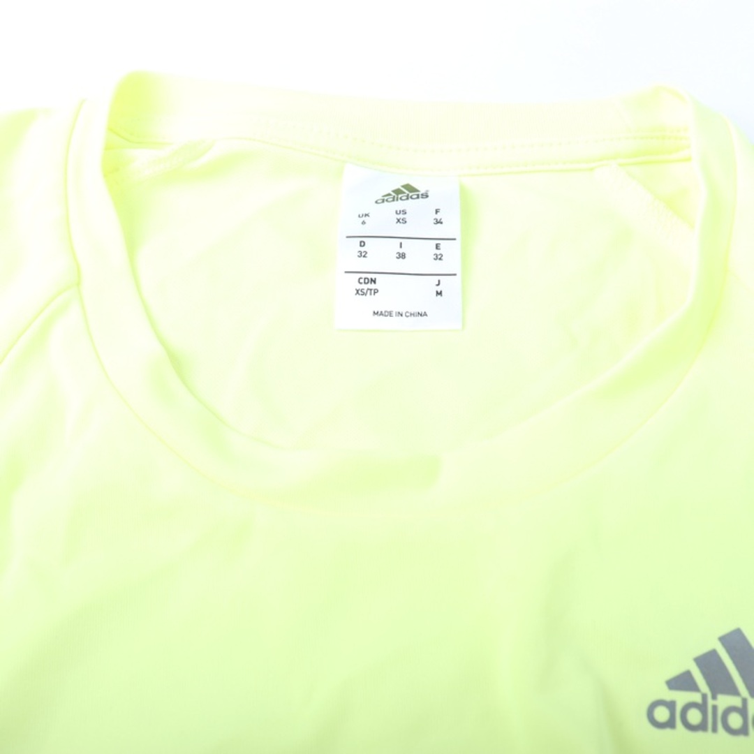 adidas(アディダス)のアディダス 半袖Tシャツ ワンポイントロゴ スポーツウエア レディース Mサイズ イエロー adidas レディースのトップス(Tシャツ(半袖/袖なし))の商品写真
