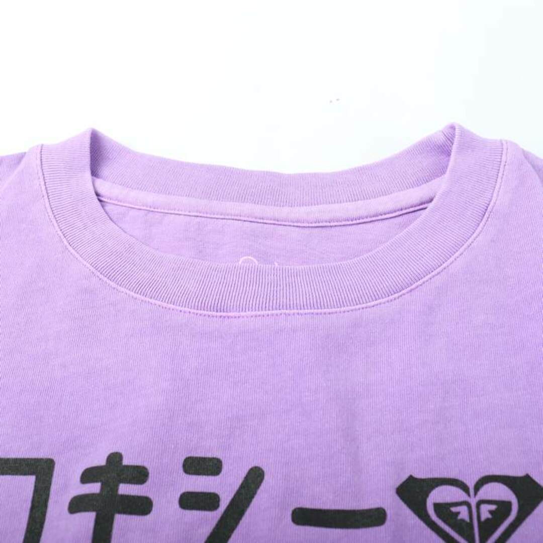 Roxy(ロキシー)のロキシー 半袖Tシャツ クロップドT ロキシートーキョー  ロゴT レディース Mサイズ パープル×ブラック ROXY レディースのトップス(Tシャツ(半袖/袖なし))の商品写真