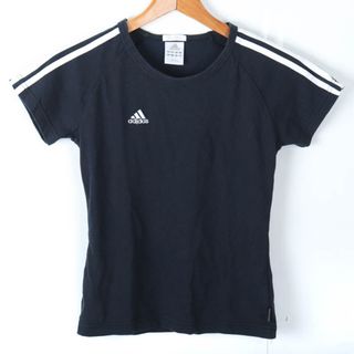 アディダス(adidas)のアディダス 半袖Tシャツ 袖ライン クライマ365 スポーツウエア レディース Sサイズ ネイビー×ホワイト adidas(Tシャツ(半袖/袖なし))