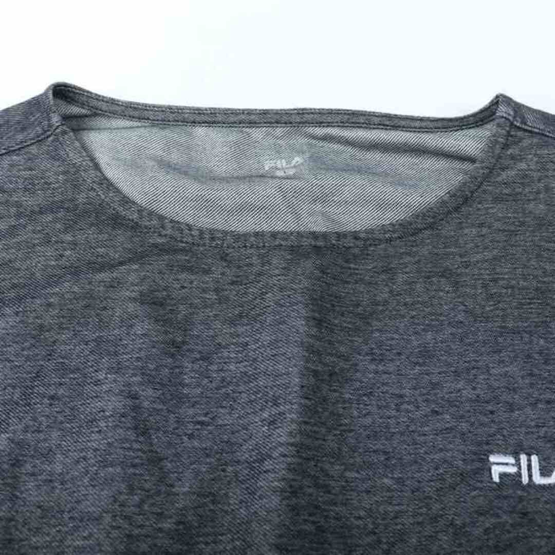 FILA(フィラ)のフィラ 半袖Tシャツ フレンチ袖 胸ロゴ スポーツウエア レディース Lサイズ ネイビー FILA レディースのトップス(Tシャツ(半袖/袖なし))の商品写真