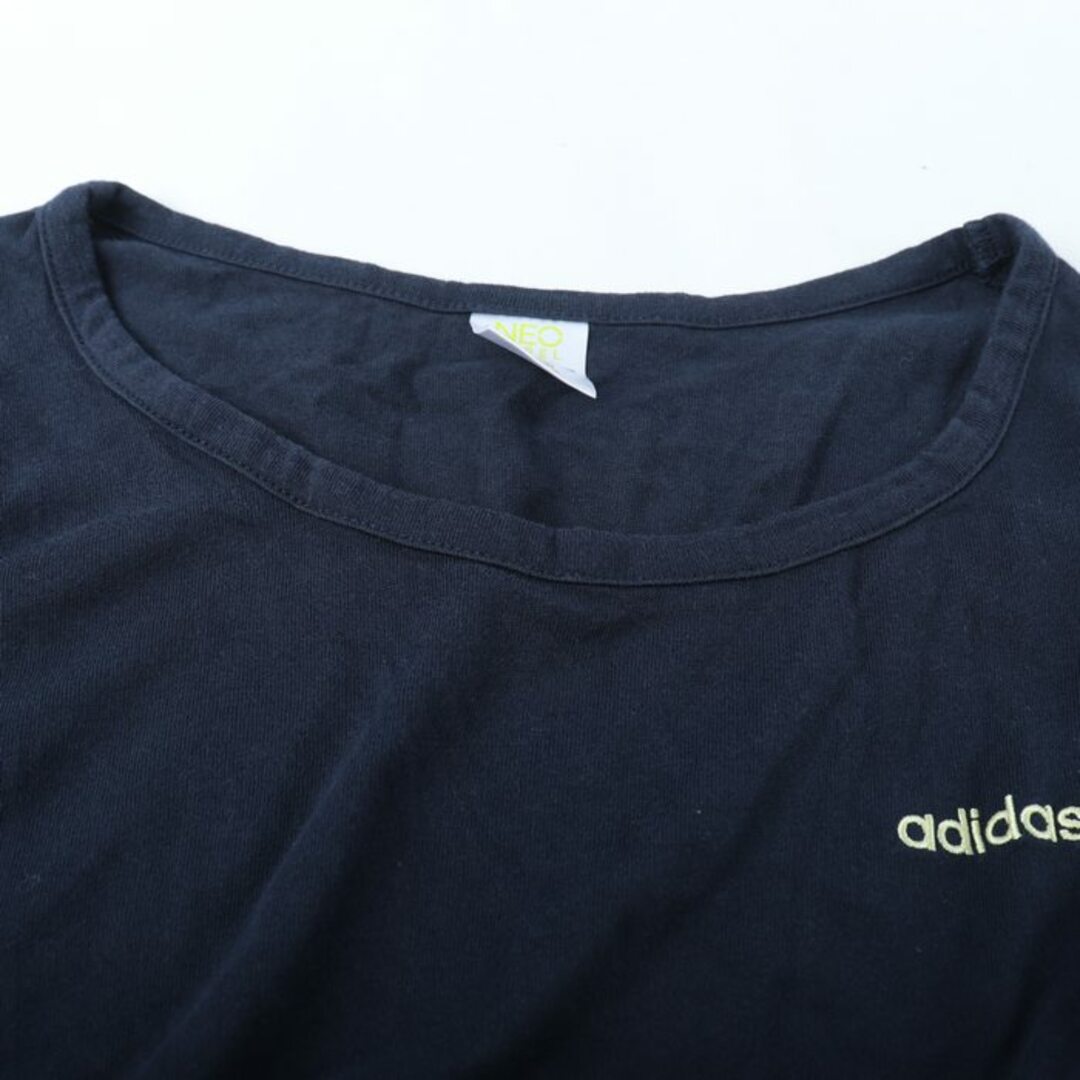 adidas(アディダス)のアディダス 長袖Tシャツ ネオレーベル 切替デザイン スポーツウエア レディース Lサイズ ネイビー adidas レディースのトップス(Tシャツ(長袖/七分))の商品写真