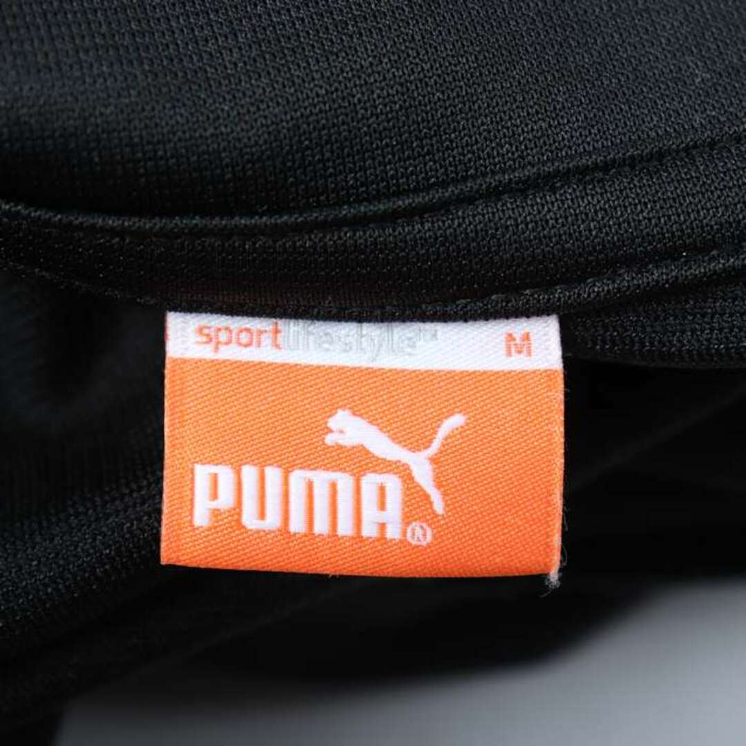 PUMA(プーマ)のプーマ ジップアップジャージ ワンポイントロゴ スポーツウエア  レディース Mサイズ ブラック×ピンク PUMA レディースのトップス(トレーナー/スウェット)の商品写真