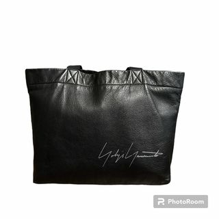 Yohji Yamamoto 青山　ロゴ　レザー　トートバッグ ブラック