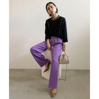 アメリヴィンテージ(Ameri VINTAGE)の【美品】AMERI 2TUCKS STRAIGHT PANTS スラックス(カジュアルパンツ)