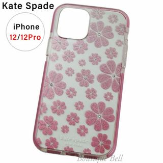 ケイトスペードニューヨーク(kate spade new york)の【ケイトスペード】ピンクフラワークリア iPhone12/12Proケース(iPhoneケース)